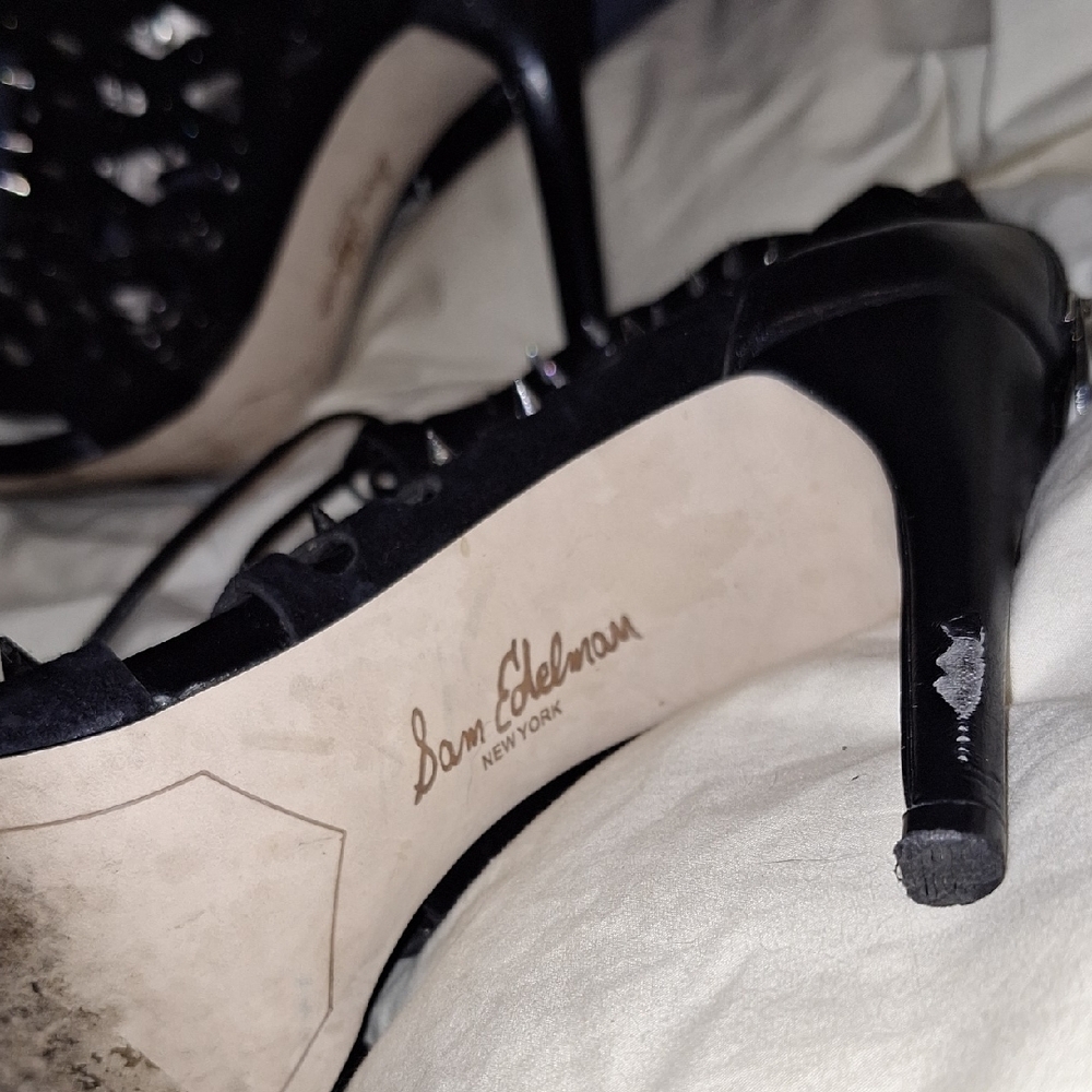 Sam Edelman Black Studded Heels - Picture 3 of 9